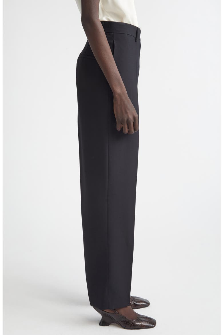 Wool & Mohair Twill Straight Leg Pants, Alternate, color, BLACK