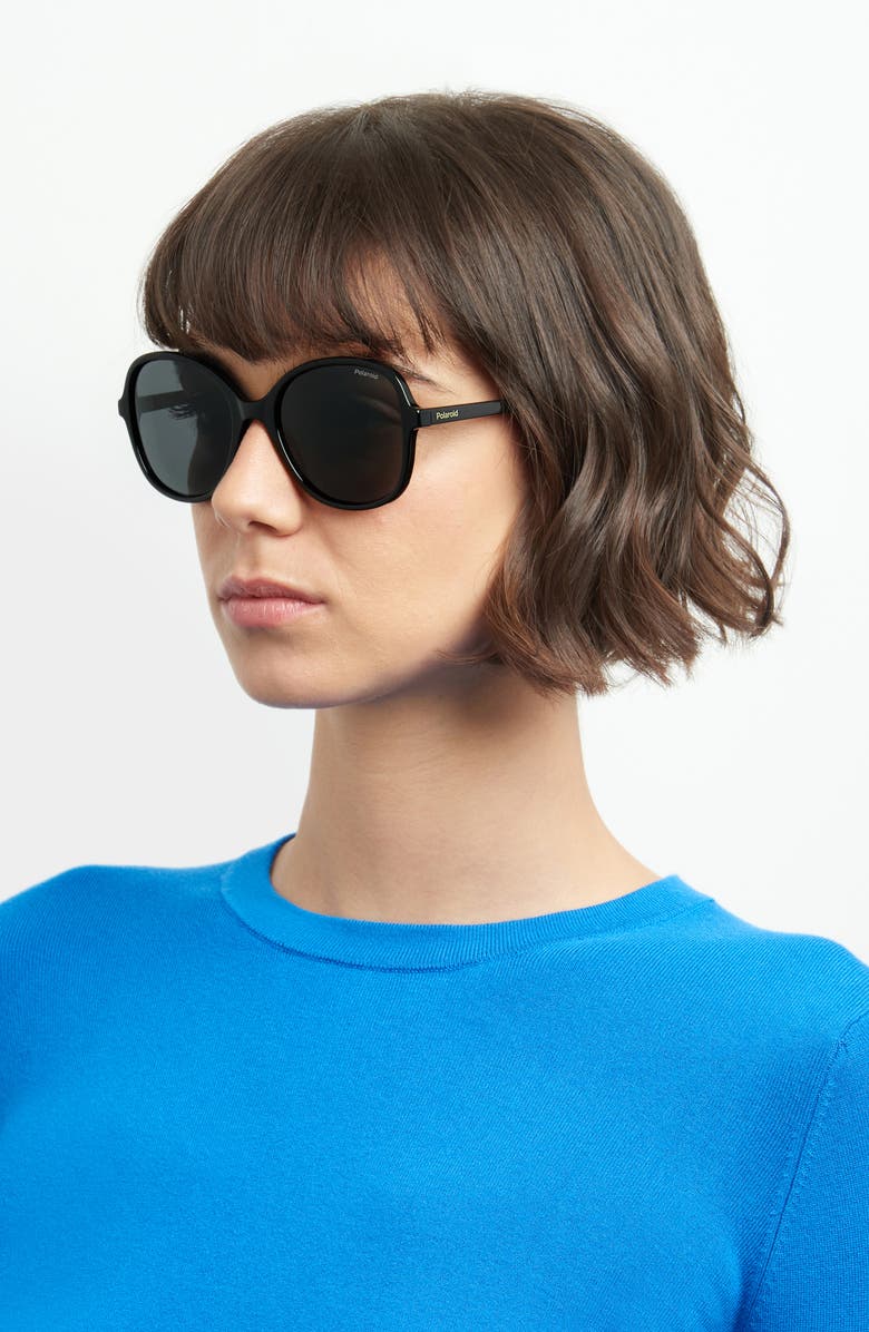 Polaroid 54mm Polarized Round Sunglasses, Alternate, color, 