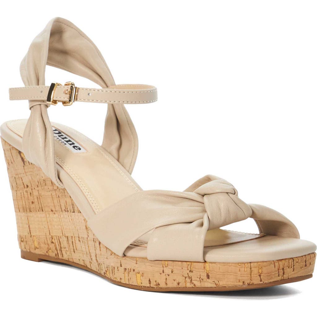 Dune London Kaino Ankle Strap Platform Wedge Sandal In Ecru