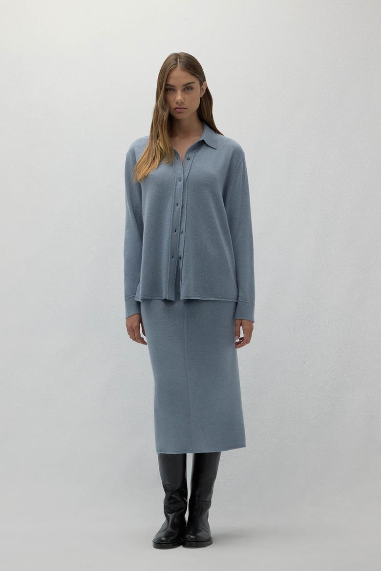 Catania Denim Cashmere Shirt, Main, color, Stonewash