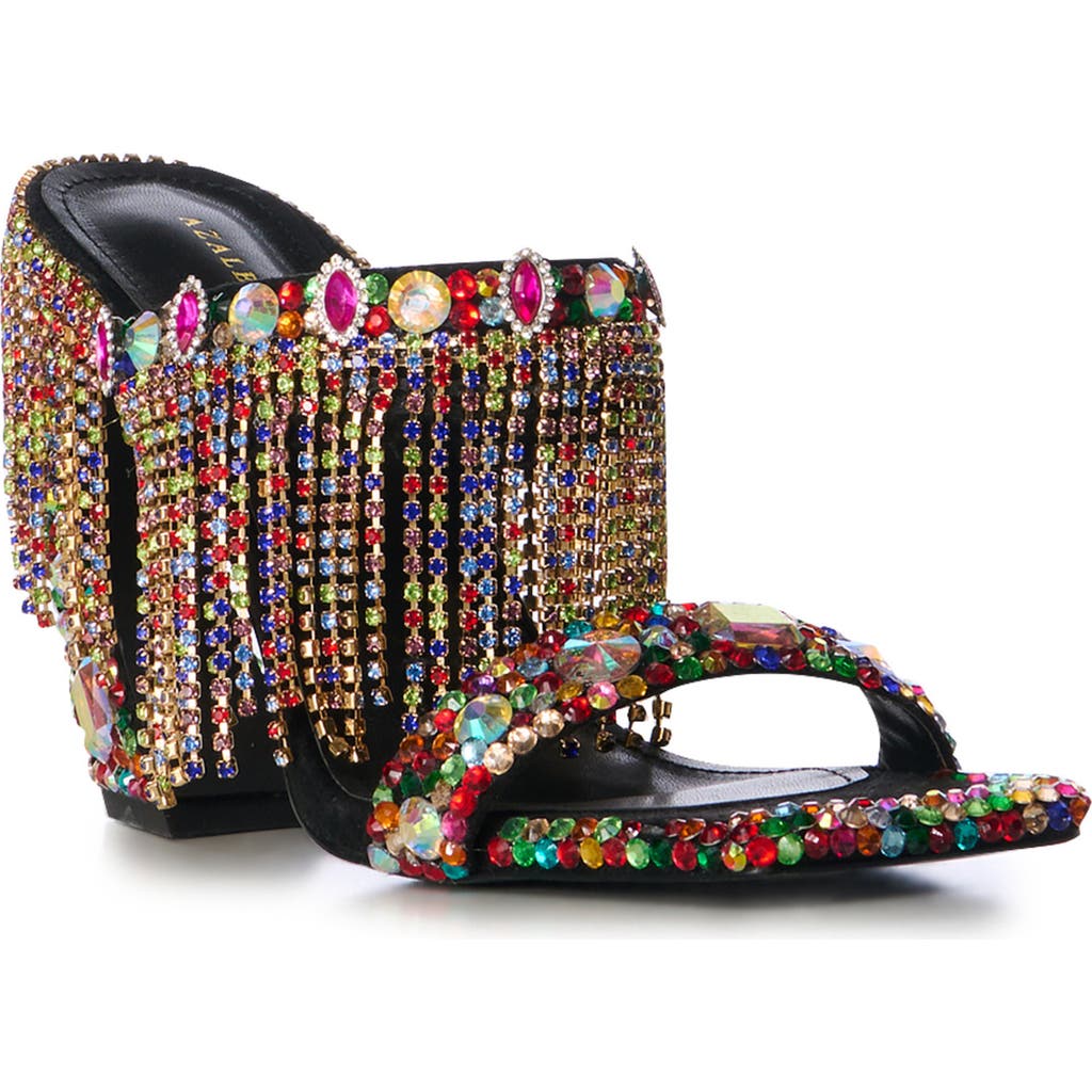 Azalea Wang Spiced Multicolor Fringe Sandal In Multi