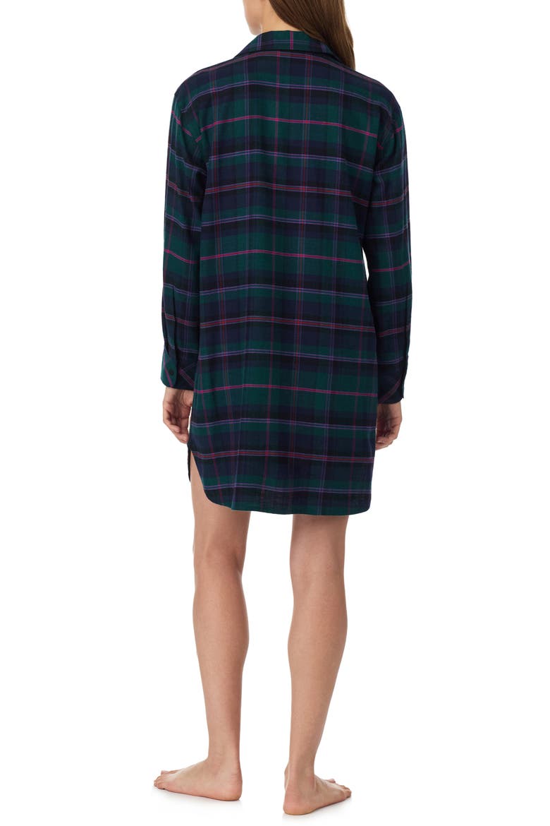 Plaid Long Sleeve His Shirt Sleep Shirt, Alternate, color, GREEN PLAID