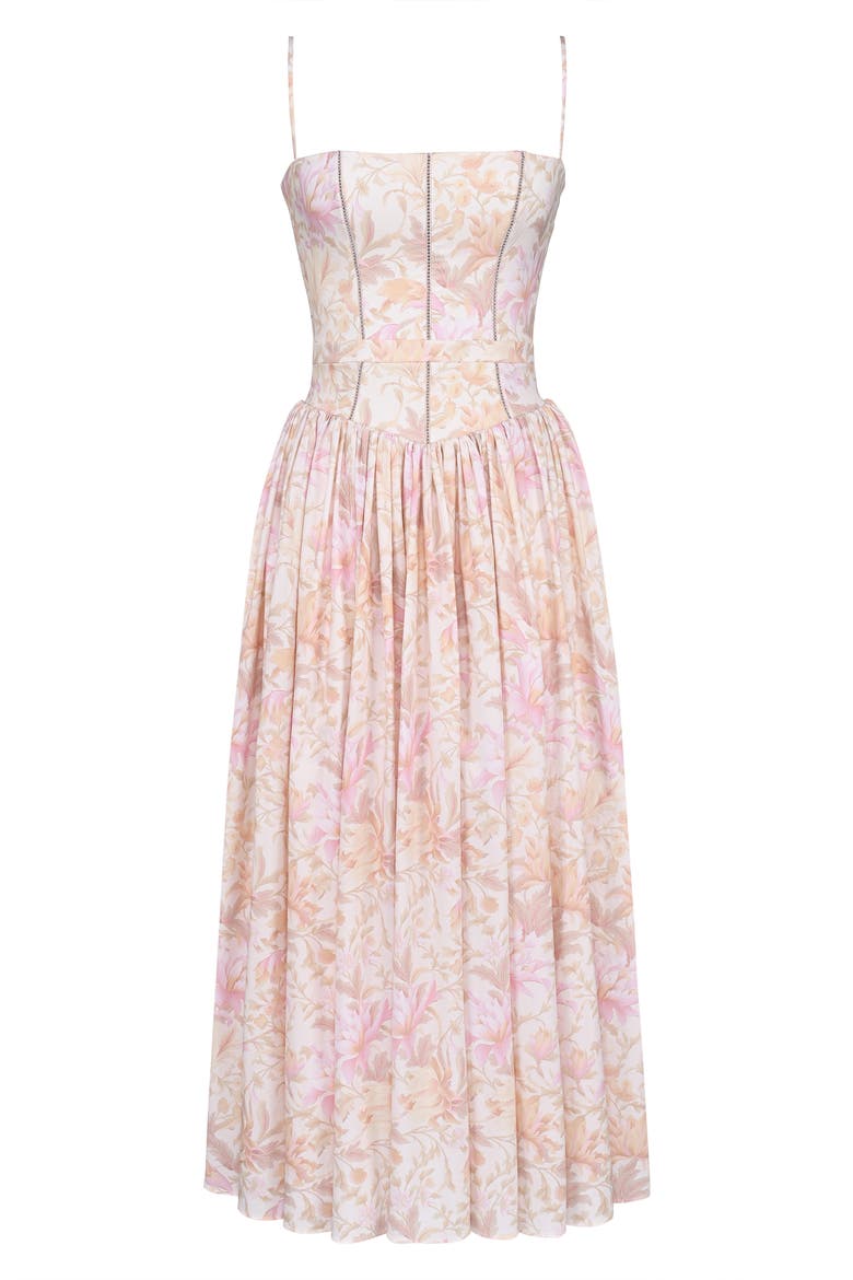 Ysabella Floral Maxi Sundress, Alternate, color, PEACH FLORAL PRINT