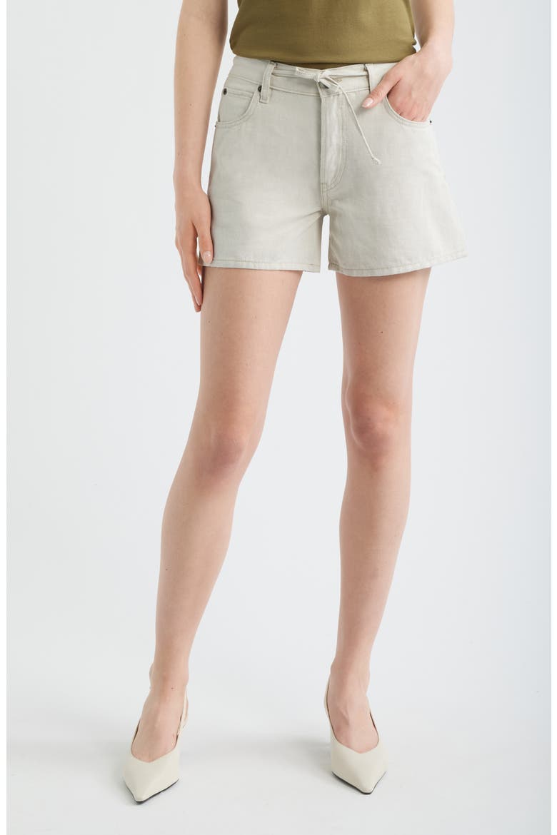 The Off Duty Drawstring Cotton & Linen Shorts, Main, color, NATURAL ECRU
