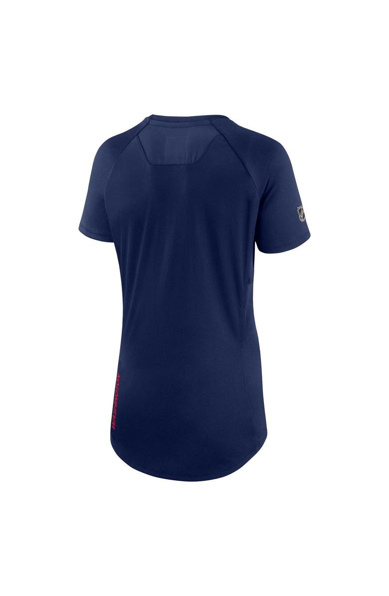 FANATICS Women's Fanatics Branded Navy Washington Capitals Authentic Pro Rink Raglan Tech T-Shirt, Alternate, color, 
