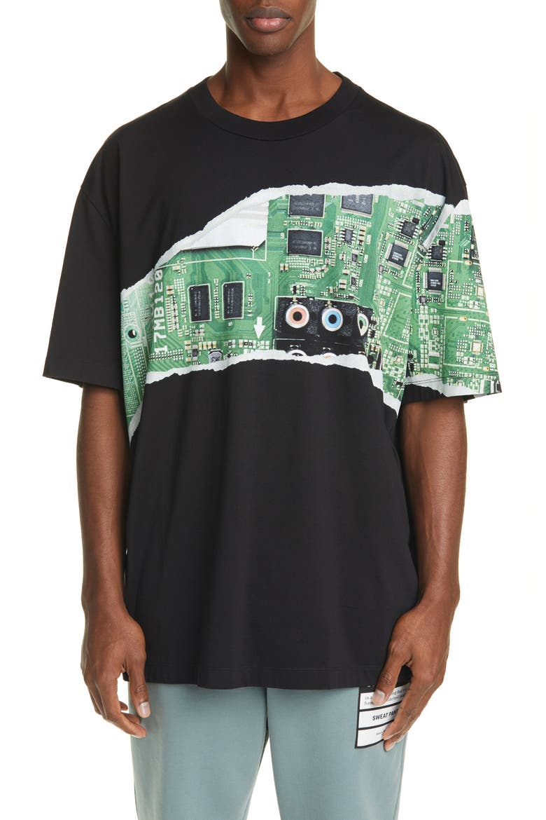 Circuit Oversize Graphic Tee, Main, color, BLACK