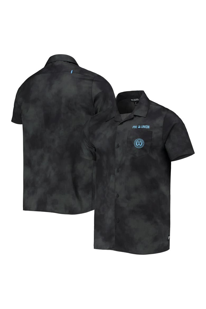 Men's The Wild Collective Black Philadelphia Union Abstract Cloud Button-Up Shirt, Main, color, Black