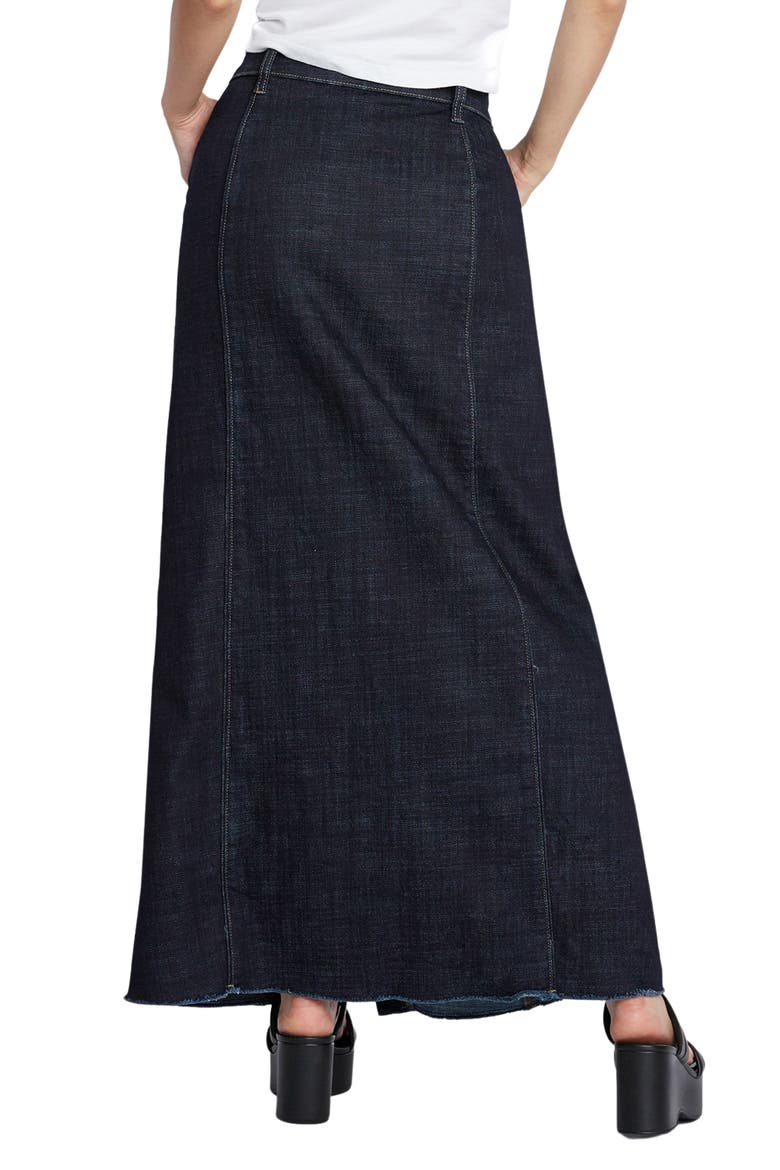 Willa Raw Hem Denim Pencil Skirt, Alternate, color, NIGHT BLUE