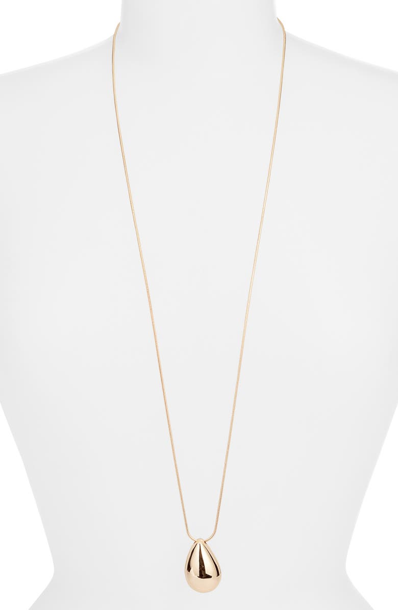 Nordstrom Polished Teardrop Pendant Necklace, Alternate, color, Gold