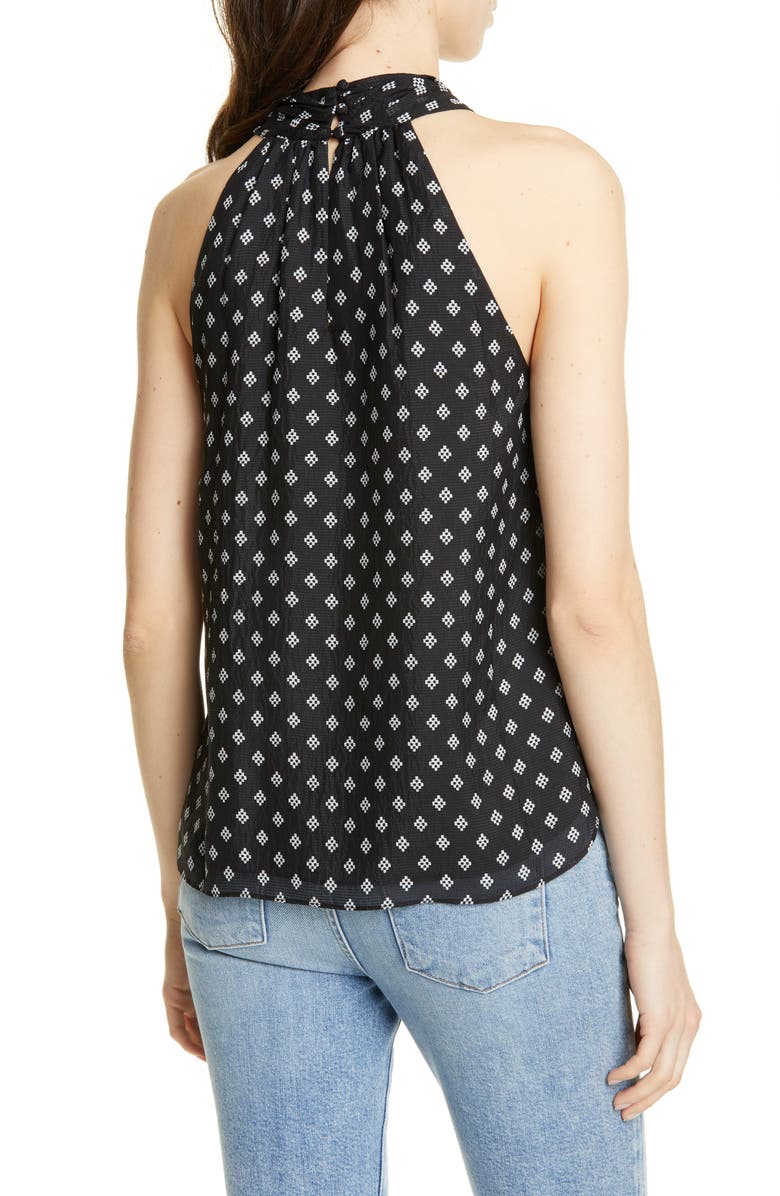 Joie Lisie Twist Neck Silk Top, Alternate, color, 