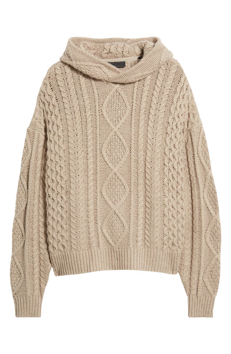 Fear of God Essentials Cable Knit Hoodie, Alternate, color, 