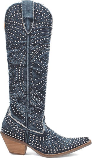 Honkeytonk Honey Knee High Denim Boot