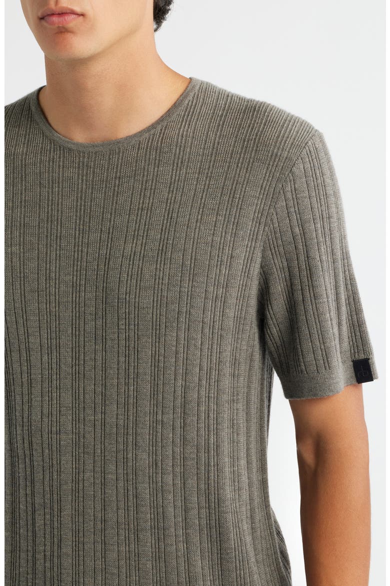 Crawford Wool & Cashmere Sweater T-Shirt, Alternate, color, BROWN