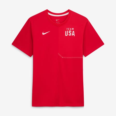 Men's Nike Red Team USA Sideline UV Dri-FIT Coaches Shirt