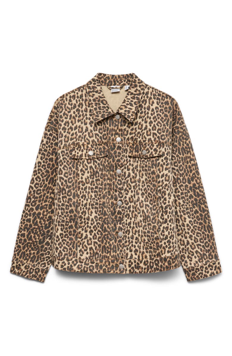 VERO MODA Tessa Oversize Trucker Jacket, Main, color, Silver Mink Aopleop