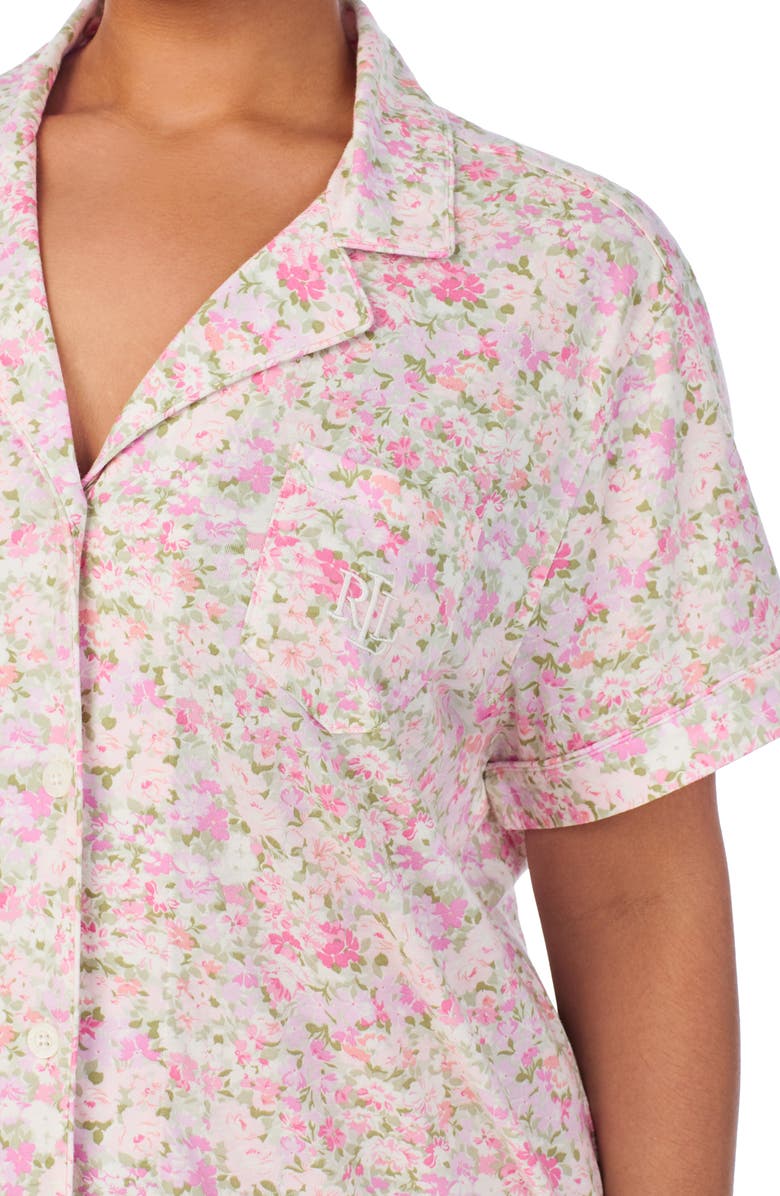 Lauren Ralph Lauren Floral Crop Knit Pajamas, Alternate, color, 
