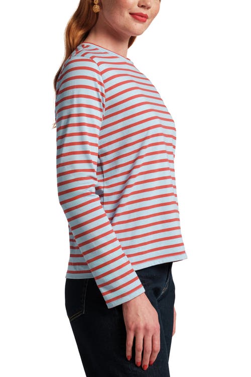 Frances Valentine Long Sleeve Striped T Shirt Stripe In Red