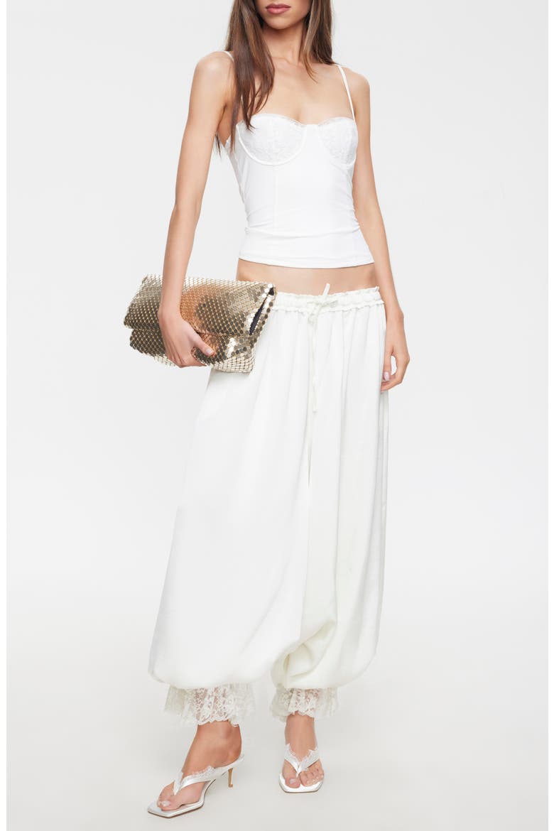 Kiss & Tell Bubble Hem Pants, Alternate, color, IVORY