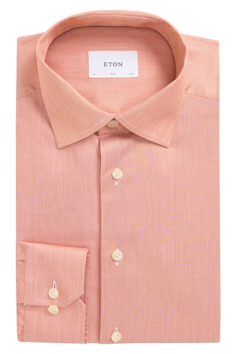 Slim Fit End-on-End Cotton Shirt, Alternate, color, MEDIUM ORANGE
