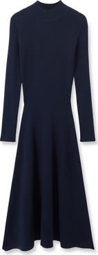 Reiss Hannah Long Sleeve Rib Sweater Dress