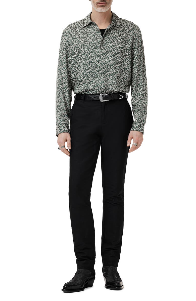 John Varvatos Rodney Hidden Placket Button-Up Shirt, Alternate, color, Moss