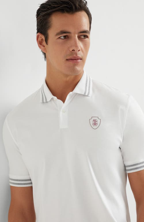 Shop Brunello Cucinelli Jersey Polo Shirt In White