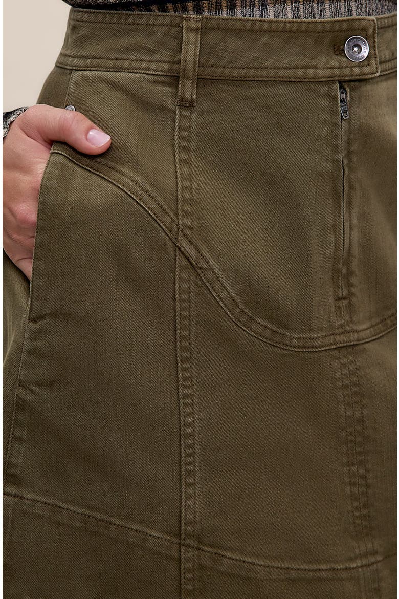 Carmen Garment Dyed Skirt, Alternate, color, Olive