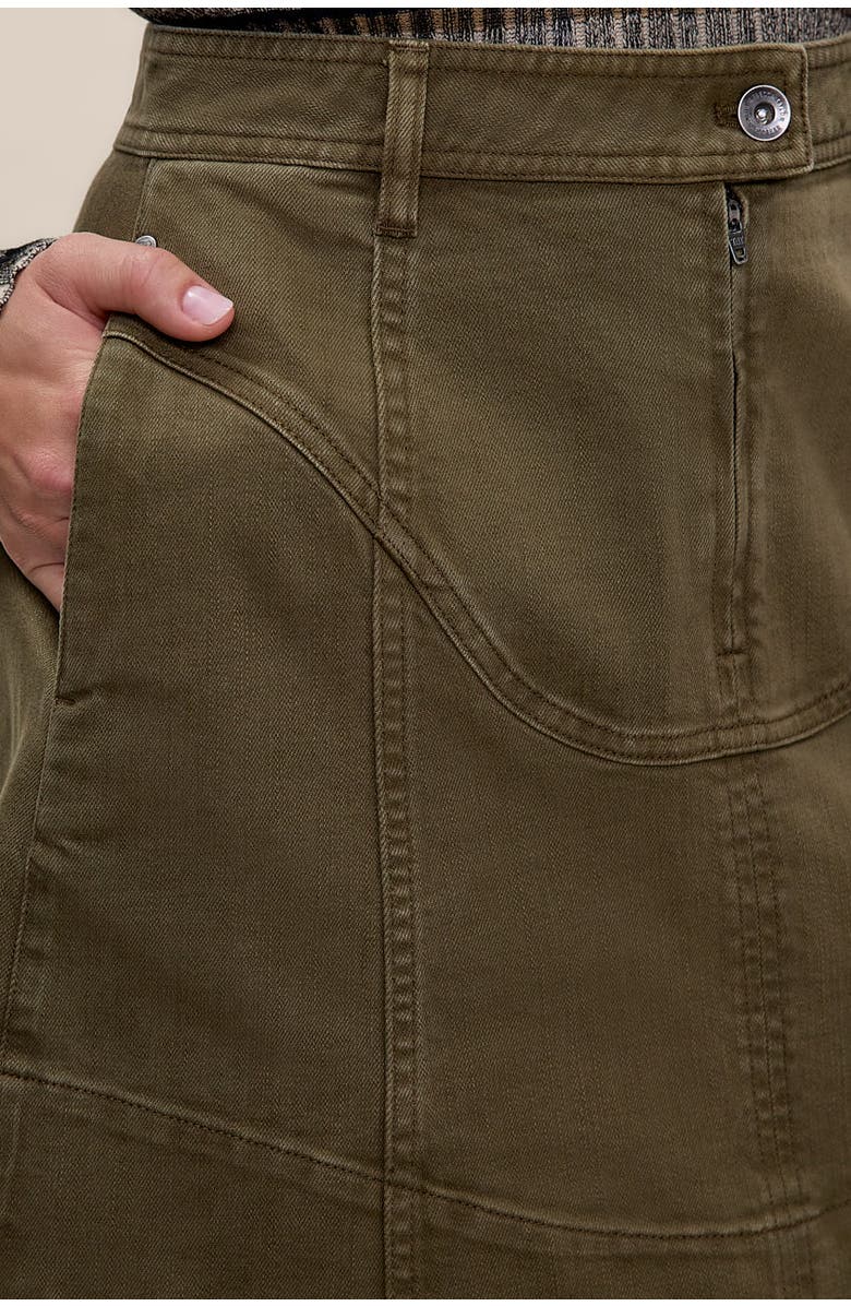 Rebecca Taylor Carmen Garment Dyed Skirt, Alternate, color, Olive