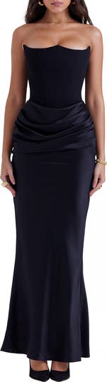 Persephone Strapless Satin Corset Cocktail Dress
