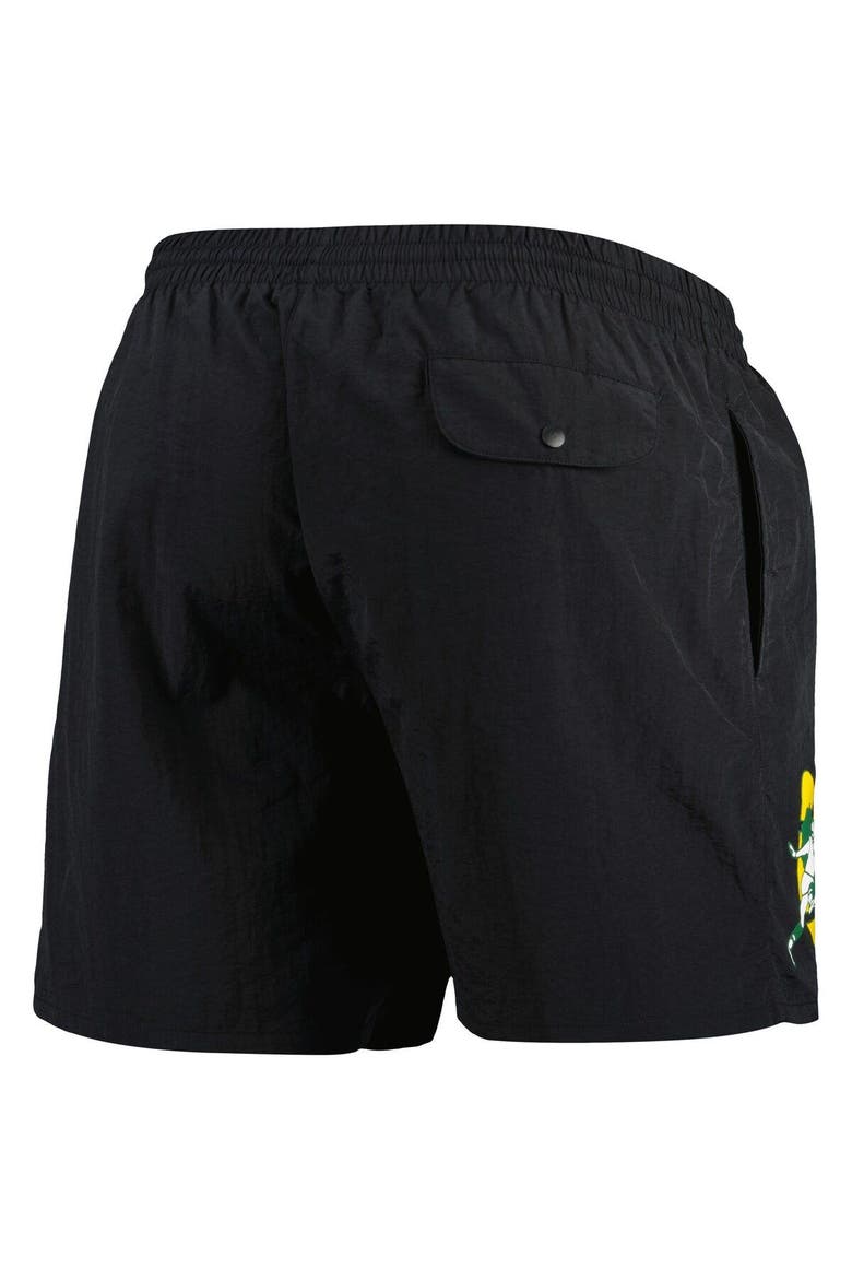 Men's Mitchell & Ness Black Green Bay Packers Team Essentials Nylon Shorts, Alternate, color, Black