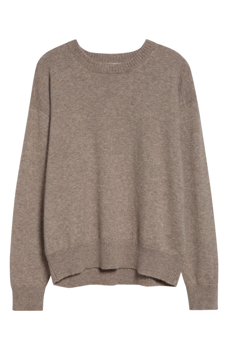 Johnstons of Elgin Boyce Brushed Cashmere & Silk Crewneck Sweater, Main, color, Cloud Stone