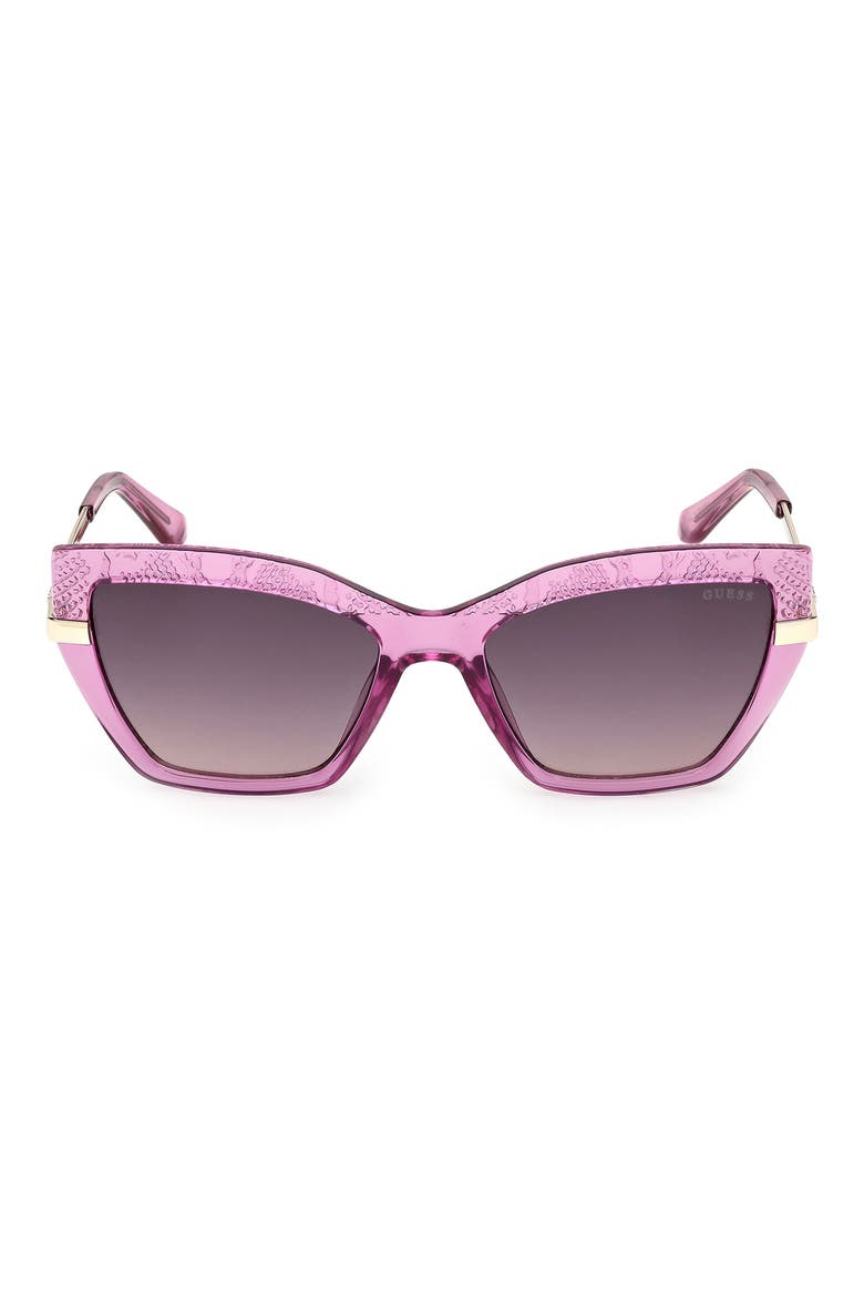 Rectangular Sunglasses, Main, color, SHINY VIOLET / GRADIENT SMOKE