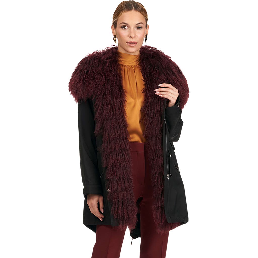 Gorski Parka With Lamb Tuxedo And Hood In Brown