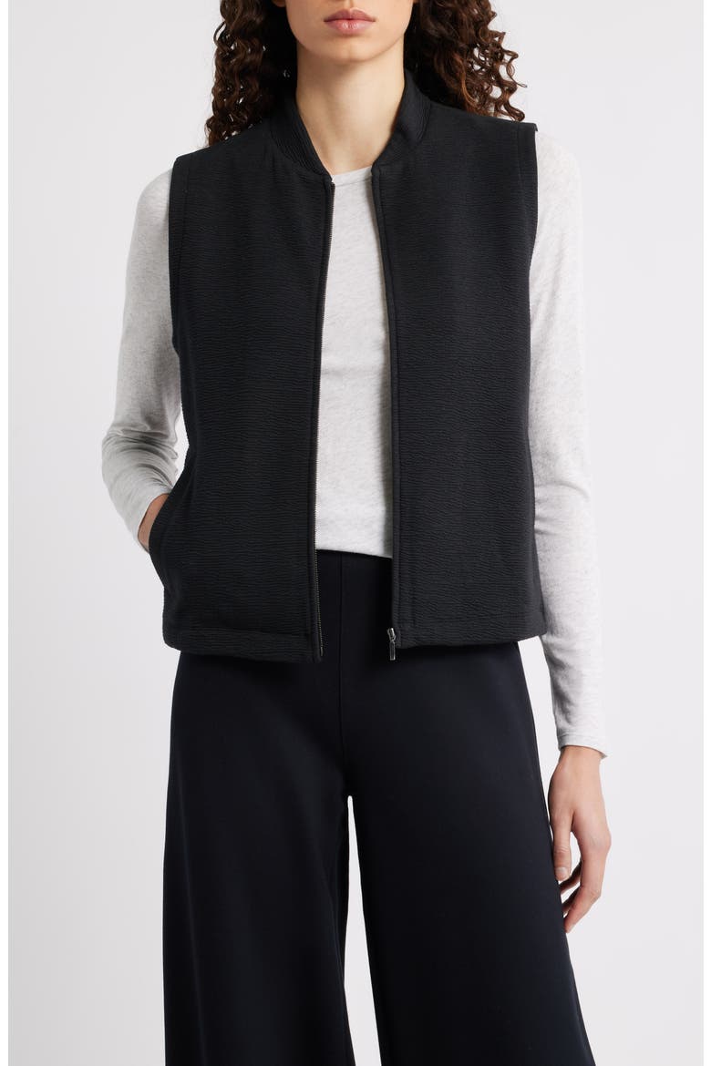 Organic Cotton Blend Vest, Main, color, BLACK