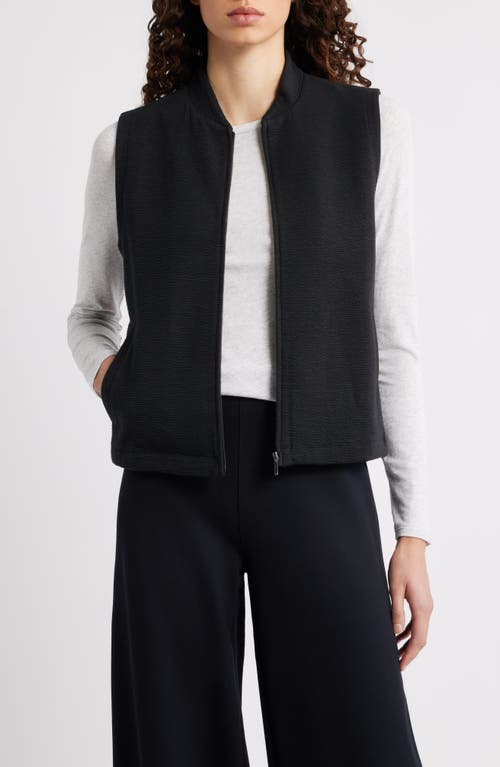 Eileen Fisher Organic Cotton Blend Vest In Black