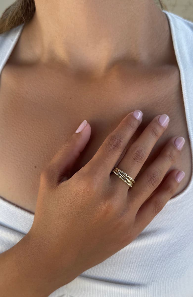 Adornia 3-Piece Stackable Ring Set, Alternate, color, Gold