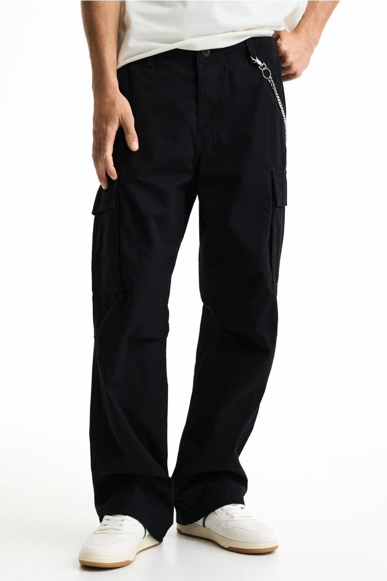 Relaxed-fit Cargo Pants, Alternate, color, Black