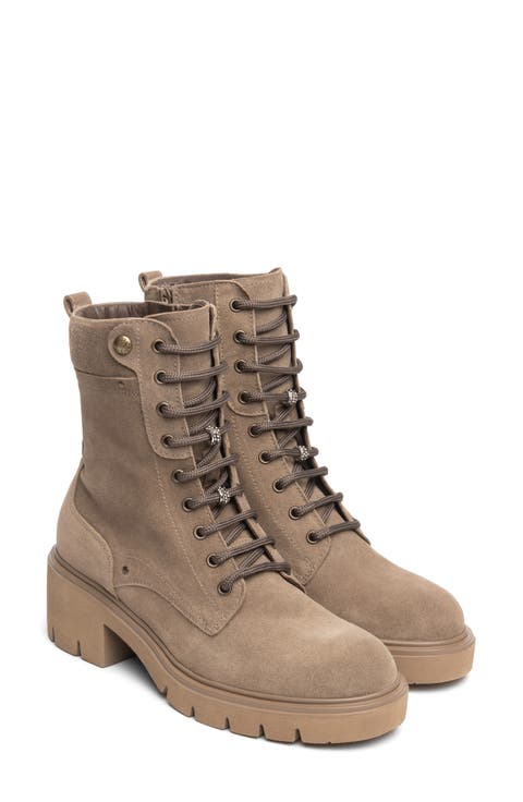 Block Heel Combat Boot