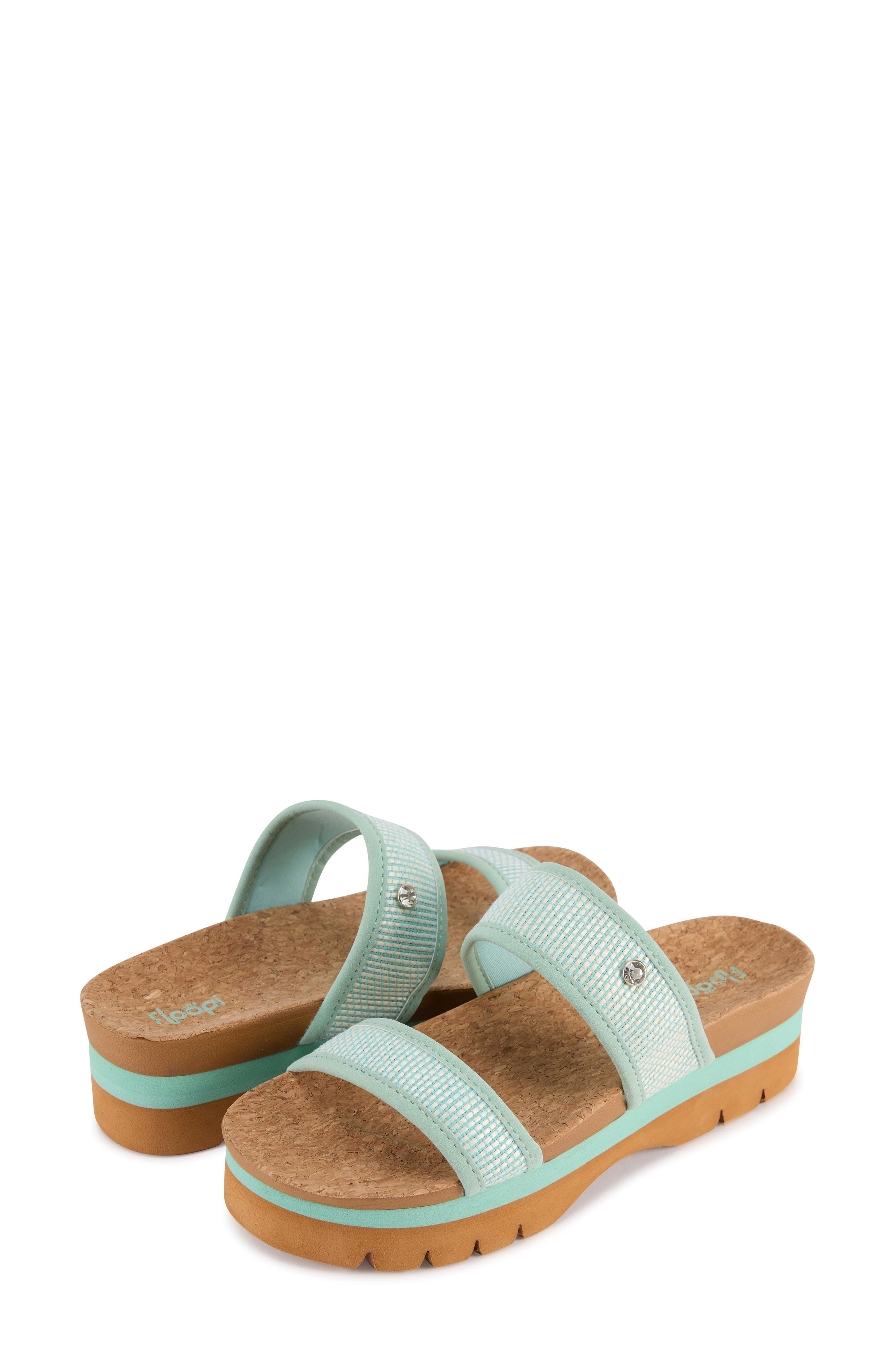FLOOPI Knit Platform Slide Sandal, Alternate, color, Green