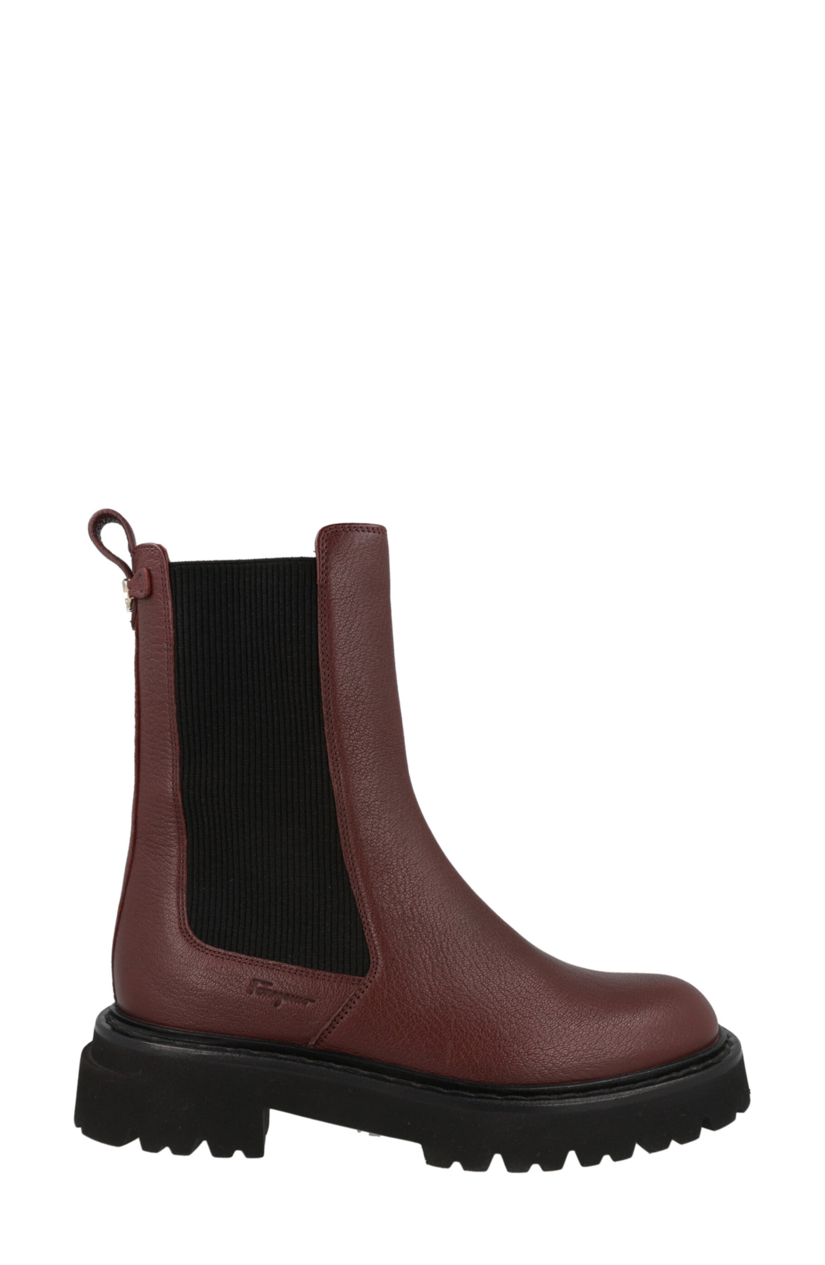 FERRAGAMO Leather Chelsea Boot, Alternate, color, Purple