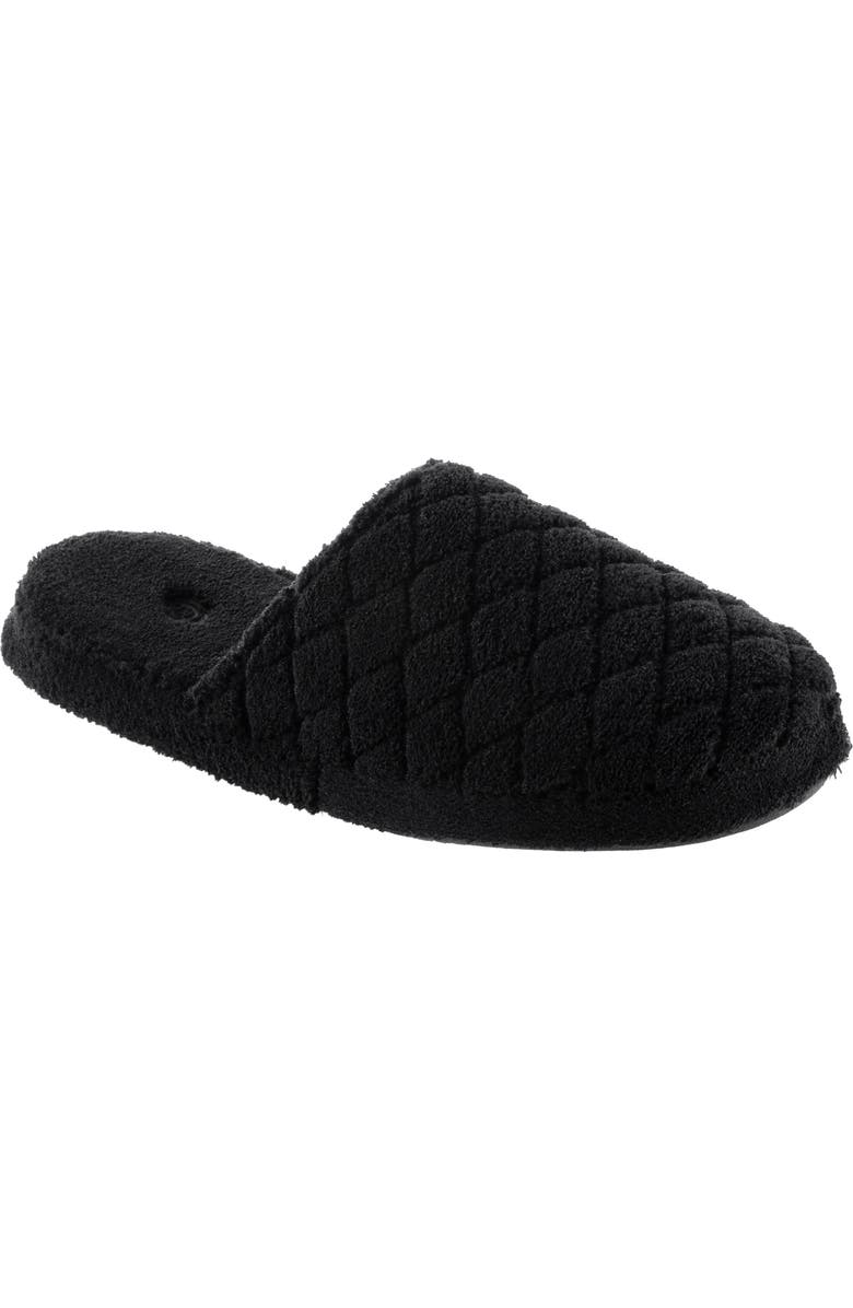 Acorn Quilted Spa Slide Slipper, Main, color, Black