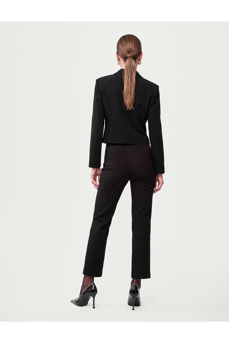 Long Sleeve Shawl Collar Cropped Blazer Jacket, Alternate, color, BLACK