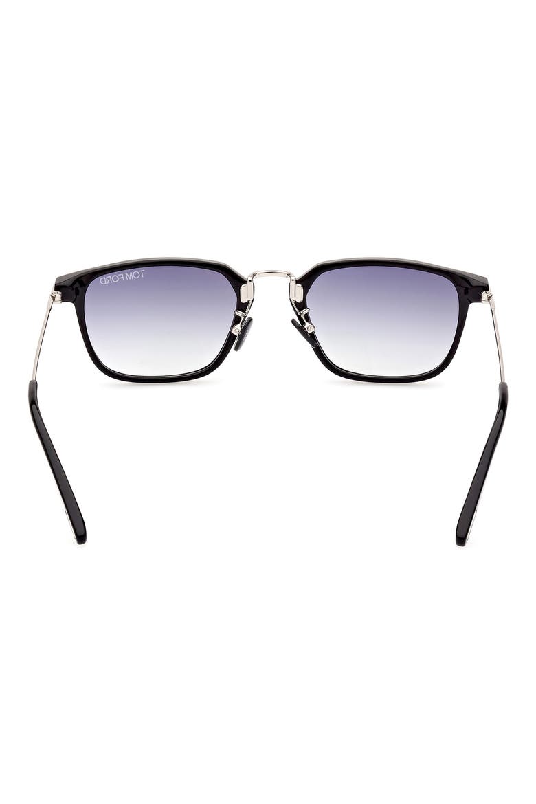 52mm Rectangular Sunglasses, Alternate, color, SHINY BLACK / GRADIENT SMOKE