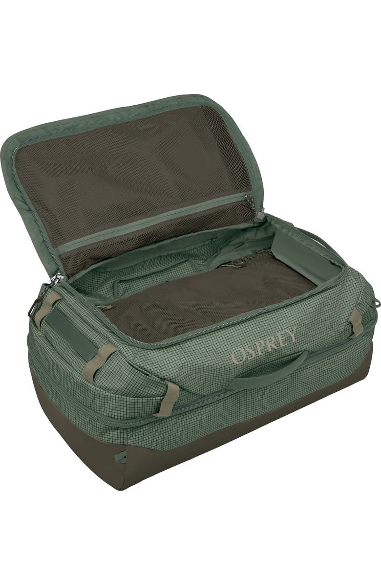Osprey Transporter 70-Liter Squffel Duffle Luggage, Alternate, color, Pine Leaf Green