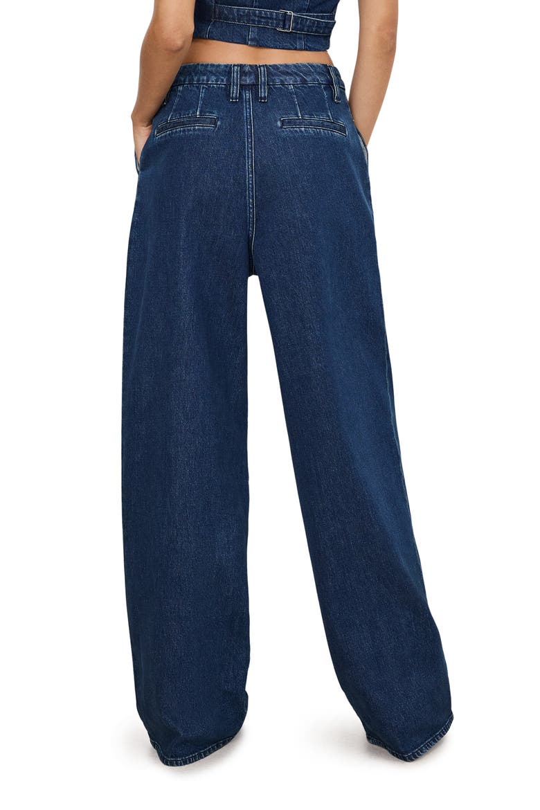 Good '90s Pleated Wide Leg Jeans, Alternate, color, INDIGO724