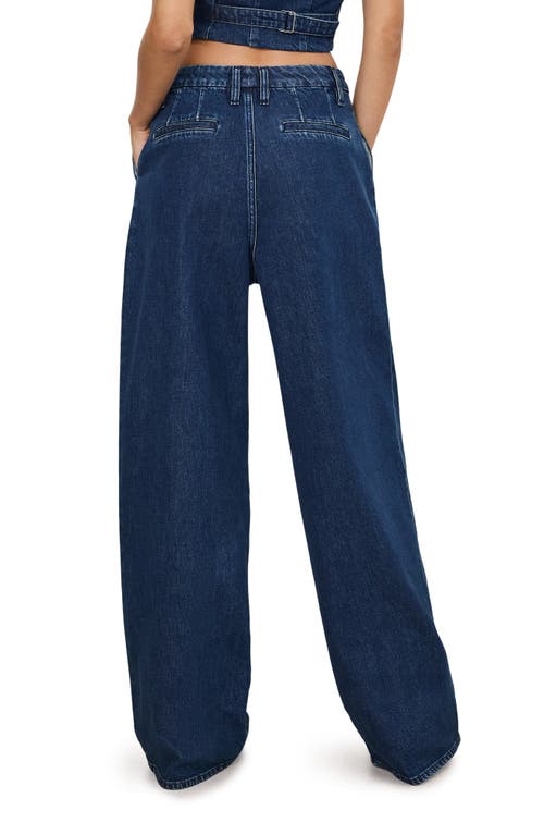 Good American 90's Pleated Wide Leg Jeans In Indigo 724 In Indigo724