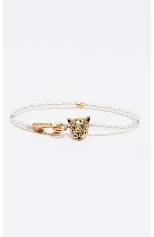 Bimba Y Lola Panther Pearls Bracelet In White