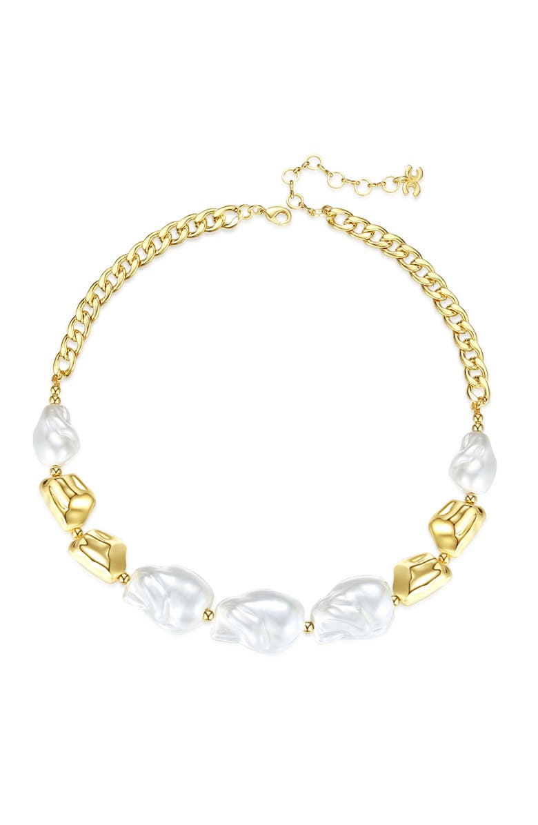 Classicharms Baroque Pearl Statement Necklace, Main, color, Gold