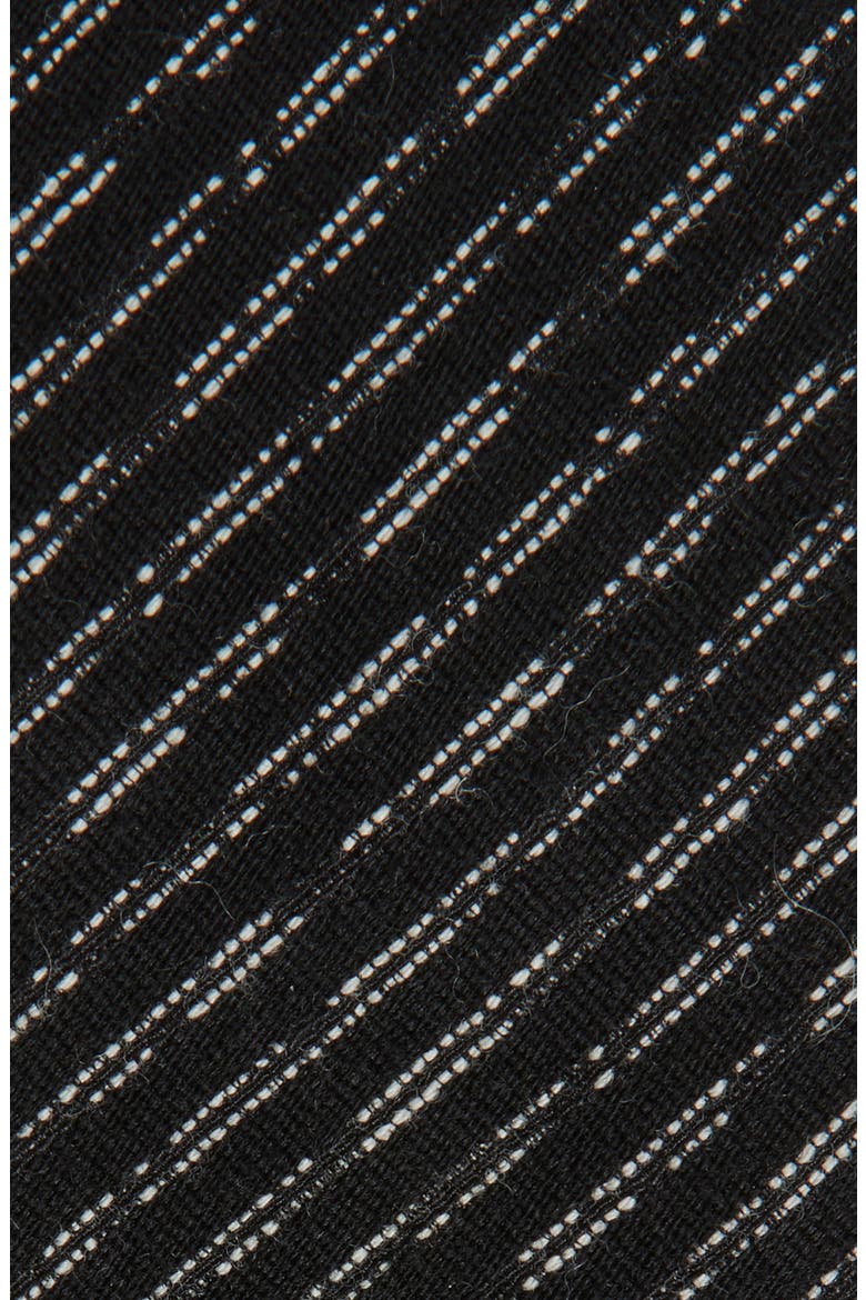 Textured Stripe Wool Tie, Alternate, color, BLACK