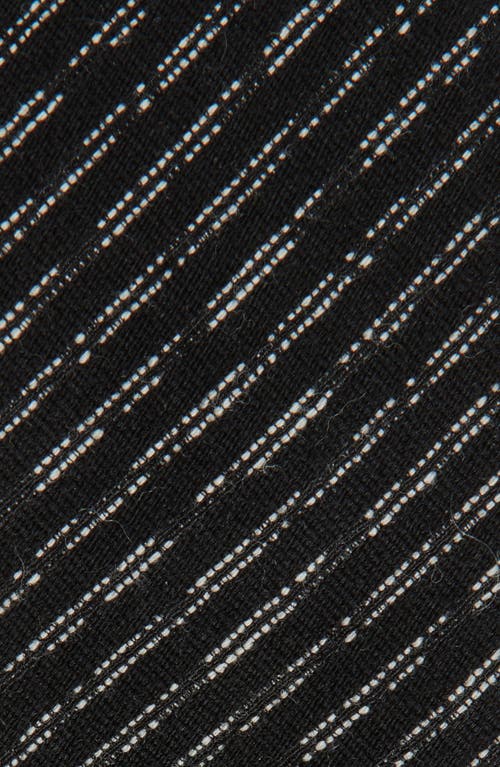Hugo Boss Boss Textured Stripe Wool Tie In Black